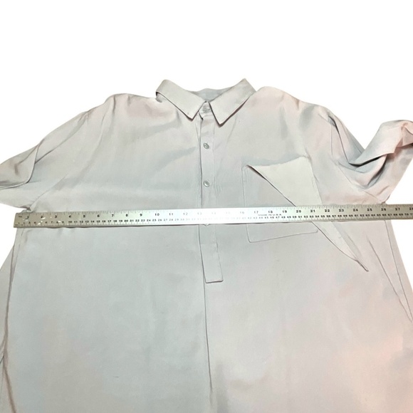 MIA INSPIRATION Cotton Blend Open Back Long Sleeve 1/2 Button Collared Shirt L - Picture 7 of 11